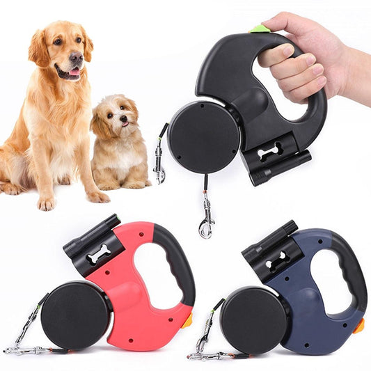 Automatic Dual Retractable Dog Leash - FURTASTIC DOG